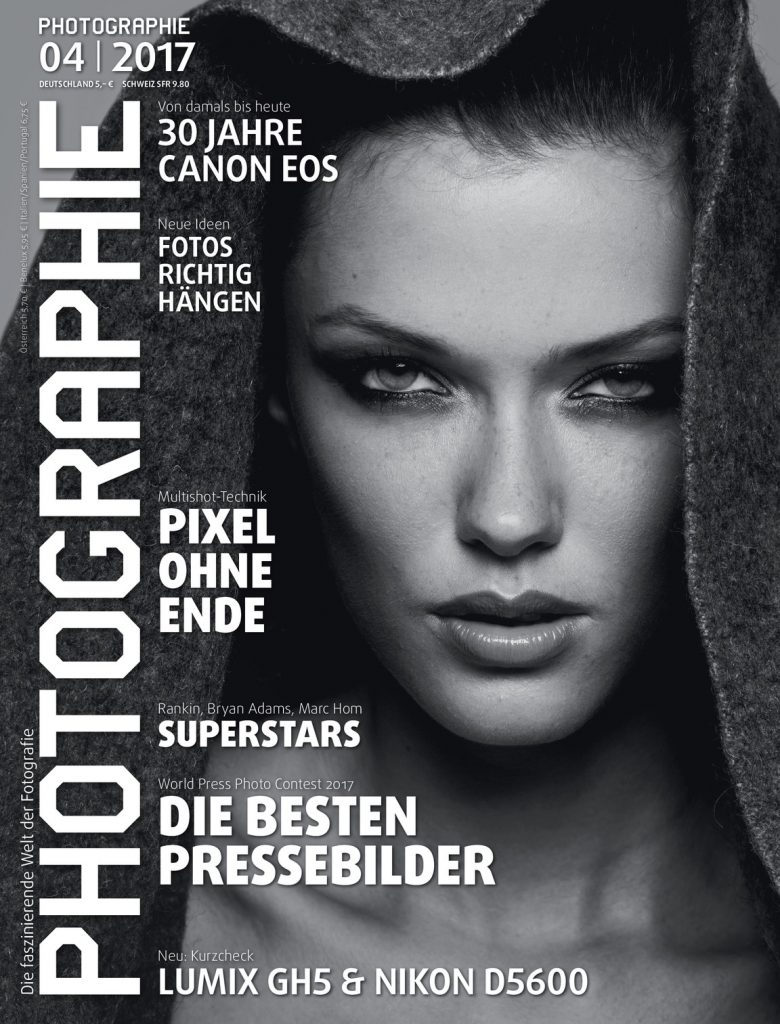 Cover der Zeitung Photographie mit meinem Artikel zu Multishot bzw. HighRes Kameras wie der Olympus OM-D EM 1 M II oder der Hasselblad H6D Multishot